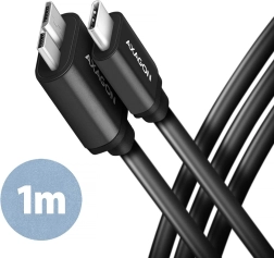 Kabel Micro-B USB til USB-C 3.2 Gen 1 1m 3A ALU PVC