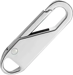 Sølvfarvet metalholder til lynlåsskyder