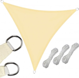 Vandtæt trekantet havemarkise 3 x 3 x 3 m – creme