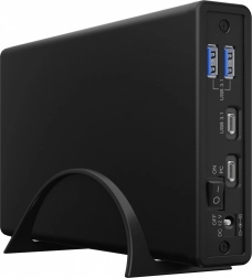 Ekstern boks ICY BOX til 2,5"/3,5" HDD/SSD med USB‑C og USB-hub