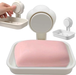 Væghængt sæbeskål med sugekop til badeværelset