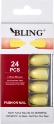 Kunstige negle, BLING Fashion Nail Tips (24 stk) - gule
