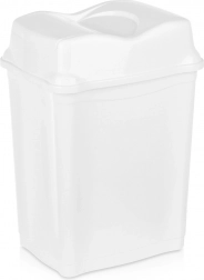 Plastikskraldespand med vippe­låg 28 l hvid