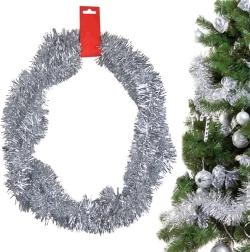 Jule lametta-girlande i sølv 2 m