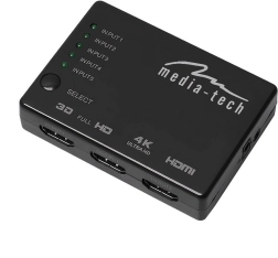 HDMI-switch 5×1 4K med fjernbetjening MEDIA-TECH