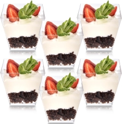 Plastikkopper til desserter og forfriskninger 180 ml, 6 stk.
