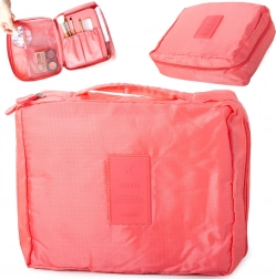 Kosmetiktaske til rejser - laksefarvet