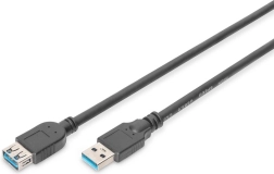 USB 3.1 Gen 1 forlænger kabel SuperSpeed 5 Gbps USB-A han til USB-A hun, sort, 1,8 m