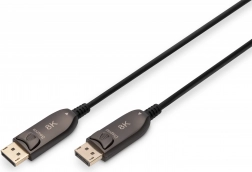 Hybrid DisplayPort-kabel 1.4 AOC 8K 60 Hz DP–DP 20 m – sort