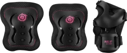 Sæt beskyttelsesudstyr til rulleskøjter og løbehjul NILS Extreme H320 Fly pink – XL