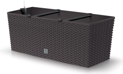 Selvvandende rattan-altankasse 50 cm umbra