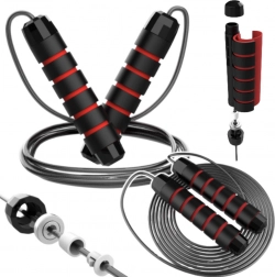 Justerbart stålsjippetov med lejer og skumhåndtag 3 m