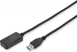 Aktiv USB 3.0 forlænger­kabel Type A/A sort 5 m