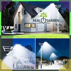 Have solcellelampe til stolpe 50 W, 100 LED