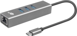USB-C adapter med RJ45 + 3x USB-A porte - 1000 Mb/s