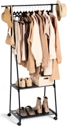 Metalgarderobestativ på hjul 88 × 44 × 160 cm