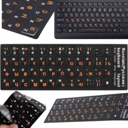 Klistermærker til tastatur QWERTY-Cyrillic