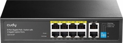 Gigabit PoE+ switch med 8× RJ45 og 2× gigabit-uplink, 120 W