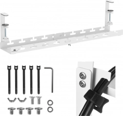 Maclean kabelorganisator under bord, justerbar, hvid