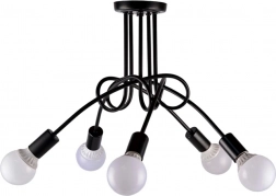 Moderne loftslampe 5x E27 – Sort