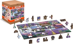 Træpuslespil Lavendel-Frankrig 2-i-1