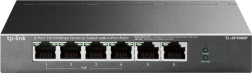 TP-Link desktop-switch med 6 porte 10/100 Mb/s og 4× PoE+