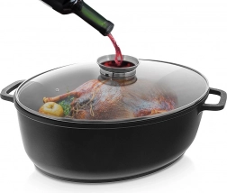 Oval granitbradepande med låg 12 l ORION Grande