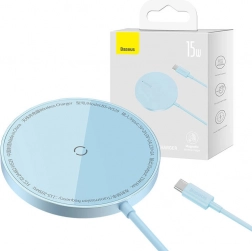 Magnetisk trådløs oplader BASEUS Simple Mini3 15W blå
