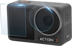 Hærdet beskyttelsessæt Sunnylife til DJI Osmo Action 3 – glas til skærm og objektiv