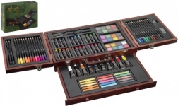 Kreativt kunstsæt i træskuffert 103 dele