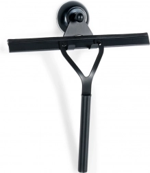 Sort glas-skraber med sugekop-krog