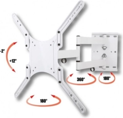 Justerbart hvidt vægbeslag til LCD/LED 23 til 55 tommer