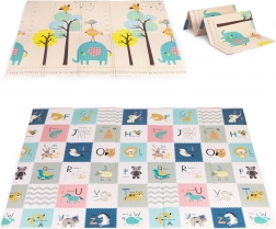 Dobbeltsidet skumlegeunderlag 200 × 150 cm med alfabet og højdemåler ECOTOYS