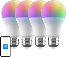 Smart RGB Wi‑Fi LED‑pære BROADLINK E27, 9 W, 800 lm (4 stk)