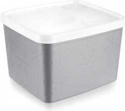 Grå plastmadkasse med låg 1,1 l