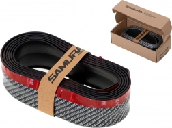 Universel gummispoiler til kofanger med kulfiberlook 2,5 m – Sort