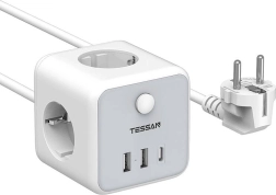 Tessan strømskinne med USB-porte