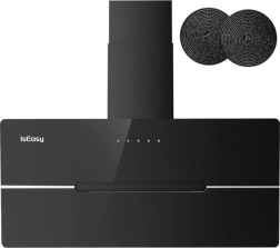 emhætte ISEASY TV5290D4-CC-I2, skråt sort 90 cm