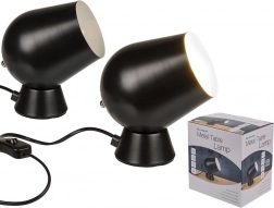 Metallisk bordlampe sort