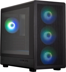 Computer-kabinet M5 Black mATX Mini Tower med 4 ARGB-blæsere