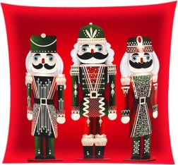 Plys pudebetræk 40 × 40 cm med NUTCRACKER-motiv – Nøddeknækkeren