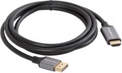 DisplayPort til HDMI-kabel 1,8 m 4K sort‑sølv