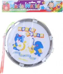 Plastiktromme med dyremotiver til børn