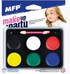 Ansigtsmaling MFP Make-up Party 6 farver med pensel