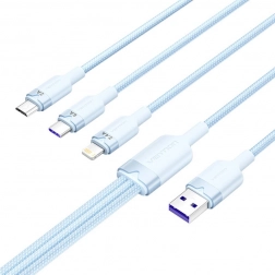 usb-kabel 3-i-1 6a 1,5 m blå vention