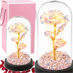 Krystal evig rose i glaskuppel med LED-belysning 21,5 × 11 cm
