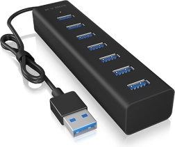 Icy Box 7-port USB 3.0 hub med netstrøm