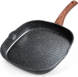 Grillpande i granit, firkantet BLACK&WOOD 28 × 28 cm