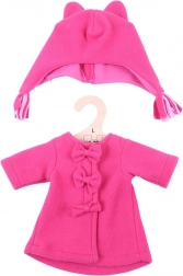 Rosa jakke med hue til dukke 38 cm BIGJIGS TOYS