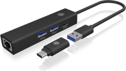 USB-C/USB-A hub 4-i-1 med gigabit Ethernet